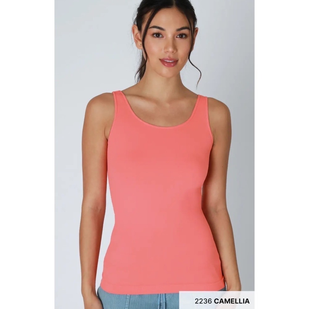 Prime Cut Seamless Camisole Tank Top Camellia Coral Pink One Size P-29